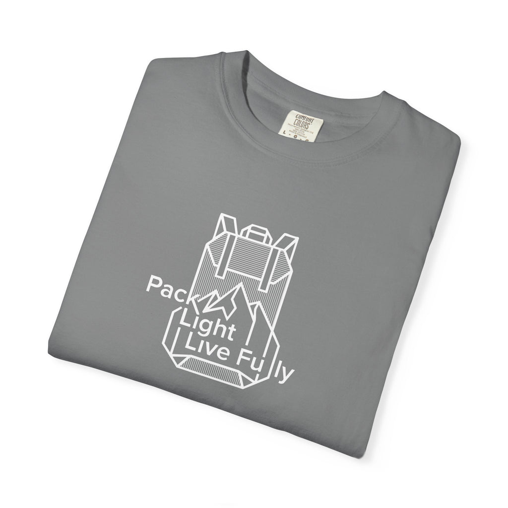 Backpack outline with mountain inside Dark